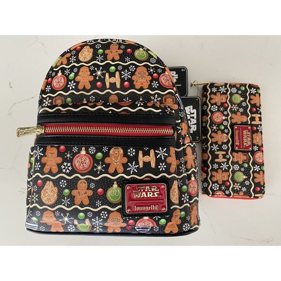 Loungefly Star Wars Gingerbread Mini Backpack And Wallet Set NWT Exclusive main image 10